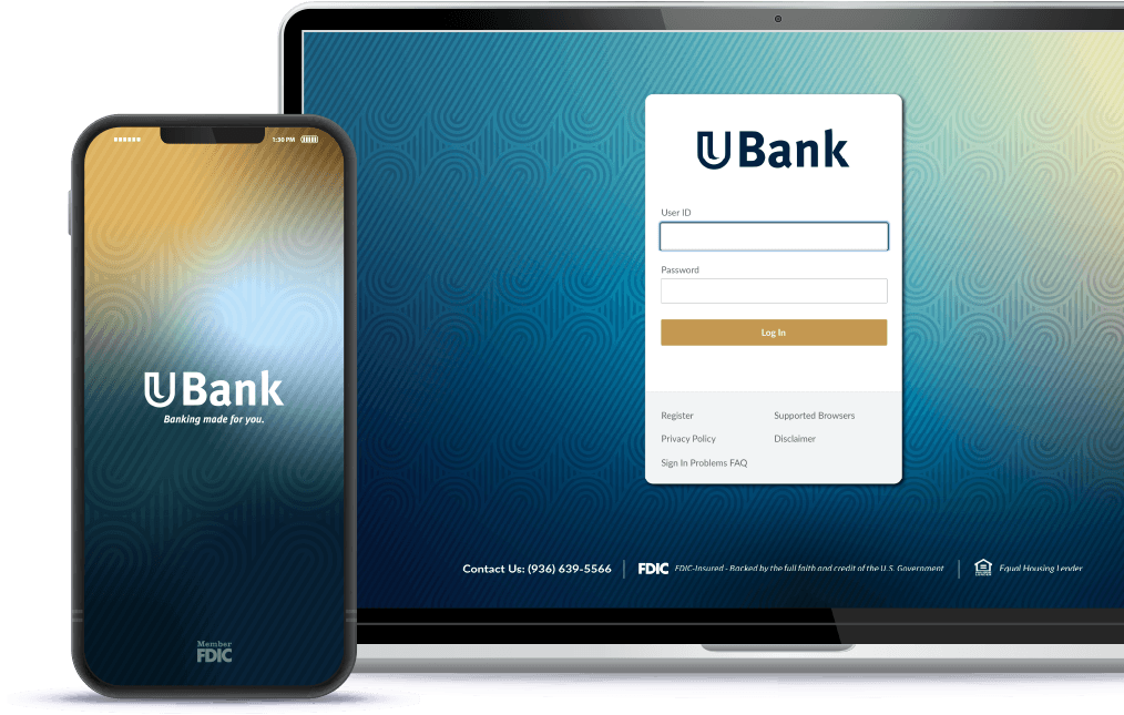 UBank Online Banking Portal - Phone and Laptop