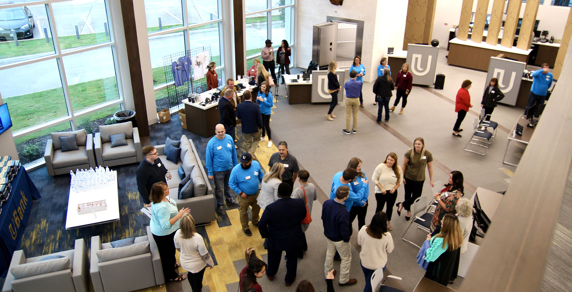 UBank employees at event in lobby